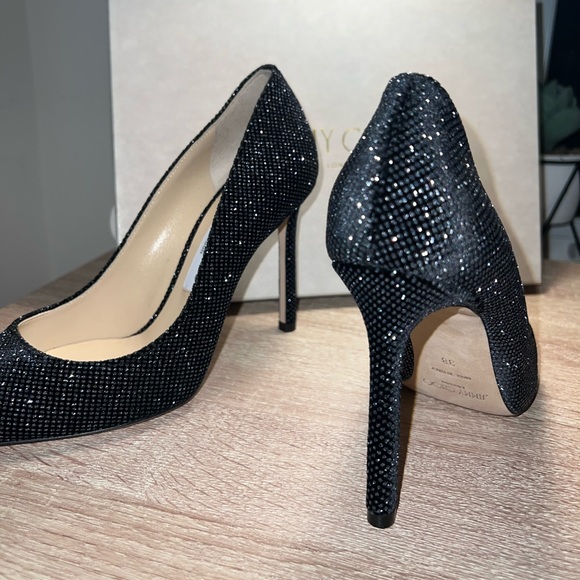 NWT Jimmy Choo Velvet Glitter Heels - Picture 3 of 10